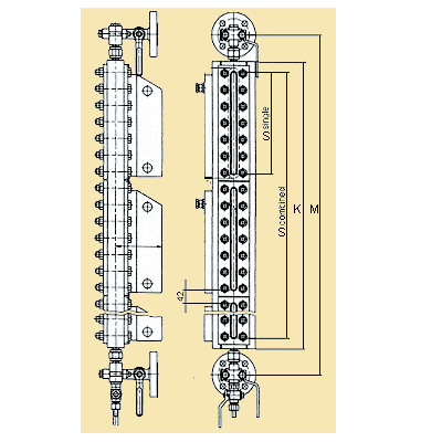KLINGER Niveaumåling Bypass Transparentviser T-85DA components structure 1