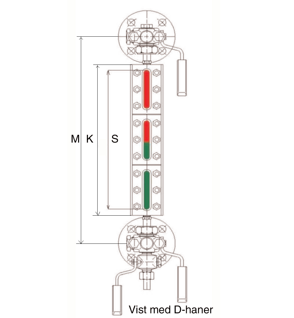 KLINGER Niveaumåling Bypass Transparentviser KT-25 1