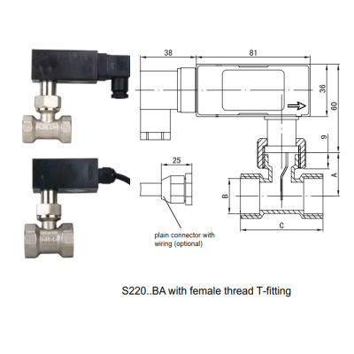 KLINGER S22 Mekaniske Flowswitche female thread T-fitting 3
