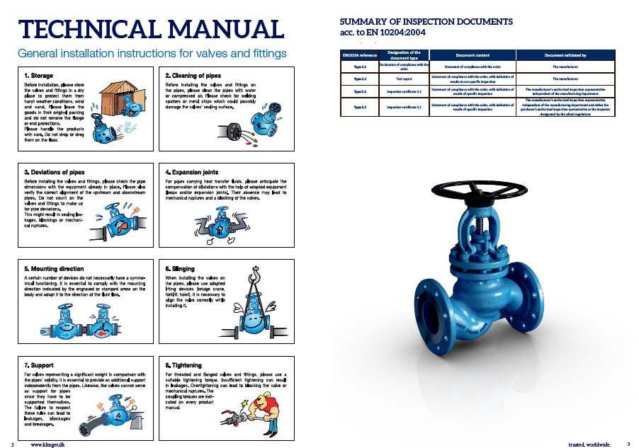 KLINGER General installations instructions for Valves & fittings 1